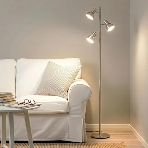 Vista 4 de Brightech Ethan - Lámpara de pie regulable para lectura de dormitorio y decoración de sala de estar, moderna lámpara LED de árbol alto para oficinas