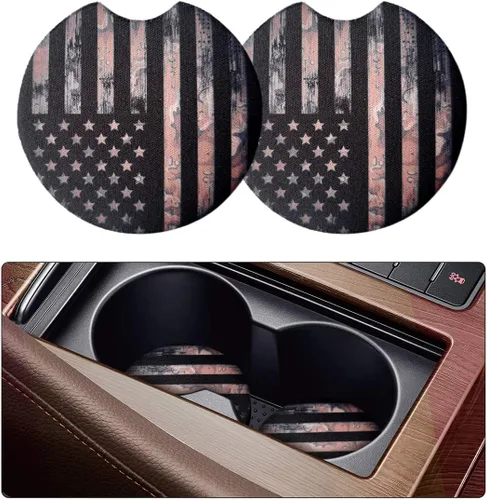 Vista 8 de Posavasos absorbentes para automóvil para bebidas, paquete de 2 bonitos portavasos para mujeres con agarre en la punta de los dedos, accesorios