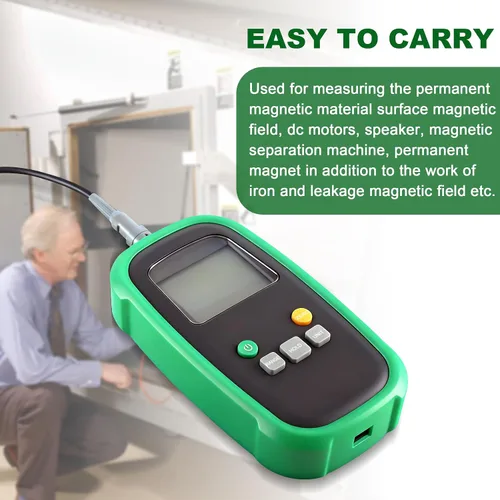Vista 6 de TES12A Gauss Tesla Tester Digital Gauss Meter Surface Magnetic Field Meters Metal Probe Guassmeter with NS Function