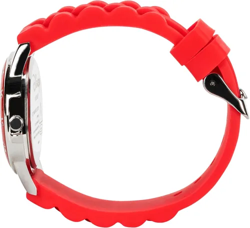Vista 9 de Disney Reloj para enseñar la hora a niños CZ1009 Cars Rayo McQueen Reloj circular con correa de hule roja