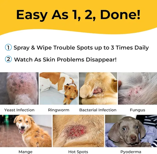 Vista 3 de Spray avanzado de chlorhexidina y ketoconazol de Smiling Paws Pets para gatos y perros, 8 oz