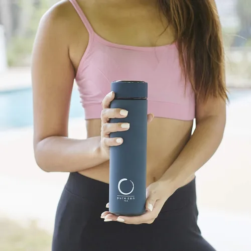Vista 3 de Pure Zen Tea 3 Termos con infusor - Azul, Negro y Rosa - 15 oz
