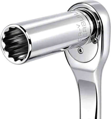 Vista 4 de Powerbuilt 3/8 de pulgada x 1/2 pulgada SAE Deep Socket, 12 puntos, cromo-vanadio, marca de tamaño - 940046