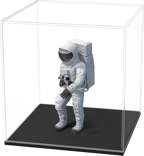 Vista 14 de Vitrina de acrílico completamente ensamblada, caja de acrílico transparente de 4 pulgadas para exhibición de coleccionables, vitrina de vidrio