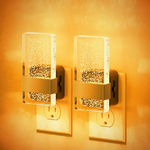 Vista 17 de JandCase Luces nocturnas enchufables a la pared, sensor de atardecer a amanecer, LED blanco suave de 3000 K, diseño acrílico, brillo ajustable de 0