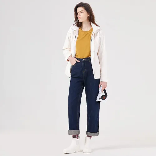 Vista 2 de Planone - Botas cortas de lluvia de ancho amplio para mujer, Chelsea impermeables de moda para mujer, botas de jardín al aire libre mate, botas