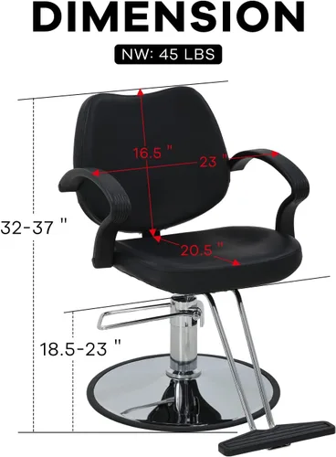 Vista 3 de NChanmar Silla de peluquería para peluquería, silla de peluquería, bomba hidráulica, sillas giratorias de corte de pelo para belleza, spa