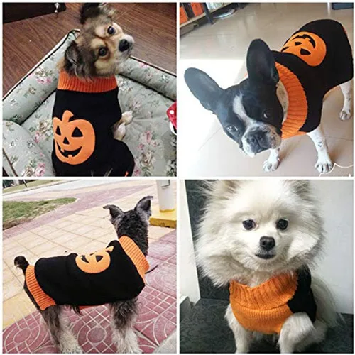 Vista 5 de HAPEE Suéteres para perros, ropa para mascotas de Halloween para perros y gatos