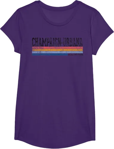 Vista 17 de clásico 1980s estilo champaign-urbana Illinois T Shirt, hombre 2XL, Blanco