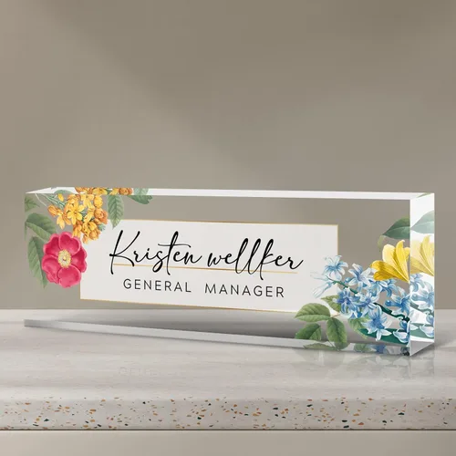 Vista 17 de Placa de nombre de escritorio personalizada, placa de identificación acrílica personalizada para decoración de escritorios, regalos