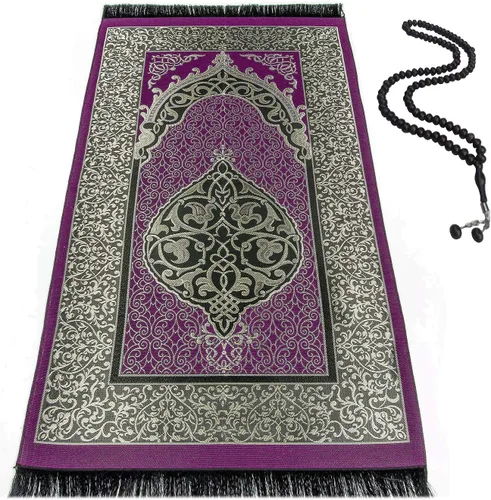 Vista 9 de BAYKUL Alfombra de oración musulmana, alfombras de oración islámicas turcas, grandes regalos de Ramadán, alfombra de oración para mujeres y hombres