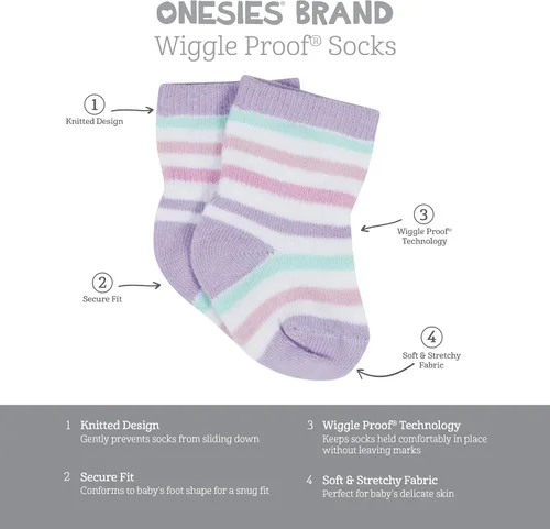 Vista 6 de Onesies Brand Unisex Baby 12-Pair Bootie Socks