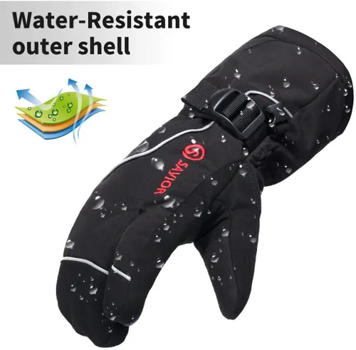 Vista 4 de Savior Heat ed Mitones para hombres y mujeres, guantes calefactables unisex recargables con batería eléctrica, guantes de esquí, guantes de invierno