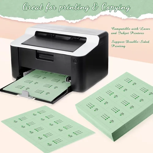 Vista 3 de Fainne 2000 tarjetas de visita imprimibles en blanco, mini índice de nota, tarjeta perforada, compatible con impresora láser y de inyección