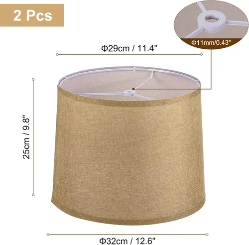 Vista 2 de PATIKIL Juego de 2 pantallas de lámpara para lámparas de mesa, 11.4 pulgadas superior x 12.6 pulgadas inferior x 9.8 pulgadas de alto, pantalla