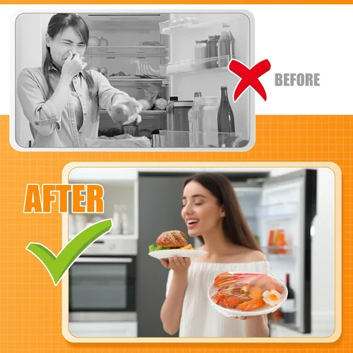 Vista 4 de Crtiin 1000 fundas desechables para tazones, cubiertas de plástico para platos de alimentos con envoltura elástica de plástico para alimentos