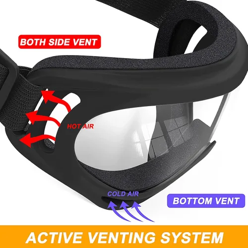 Vista 4 de OXG 5 pares de gafas de motocicleta para jóvenes, hombres y mujeres, gafas ATV de esquí, gafas anti-UV, a prueba de polvo y viento, para bicicletas