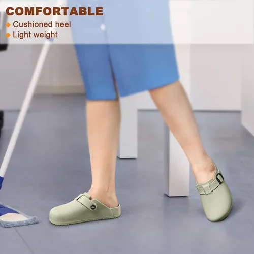 Vista 6 de KEMISANT Zuecos para Mujeres, Cómodas Sandalias Mules Pantuflas Zapatos de Enfermera y Jardín Unisex para Hombres Soporte Acolchado