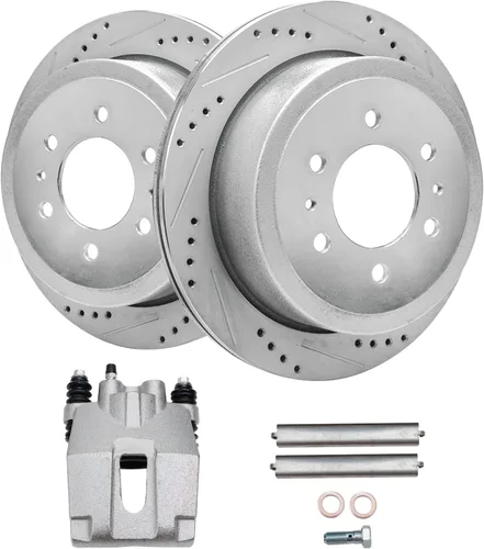Vista 29 de Detroit Axle - Kit de freno trasero para Chevy GMC Silverado Sierra Suburban Yukon XL 1500 Astro Tahoe Safari Rotores de freno de disco Reemplazo