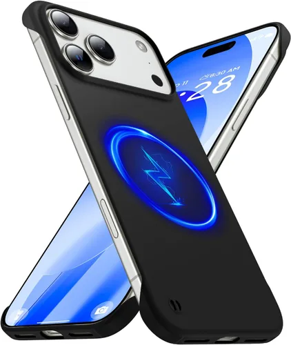 Vista 14 de GRECAZO - Funda magnética delgada sin marco para iPhone 17 Pro Max, color azul