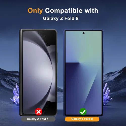 Vista 7 de Privacy Screen Protector for Samsung Galaxy Z Fold 8 Lens Protector [2+2] 9H Hardness Tempered Glass Protective Film + Camera Lens Protector