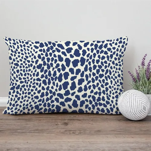 Vista 4 de Throw Pillowcase Navy Cheetah Leopard Print Animal Rectangular Cushion Cover Animal Background Decorative Pillow Home Cotton Linen 12x16 Elegant