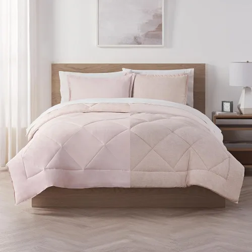 Vista 9 de Serta Juego de edredón reversible de 2 piezas con fundas de almohada para todas las estaciones, tamaño individual/individual XL, microchip