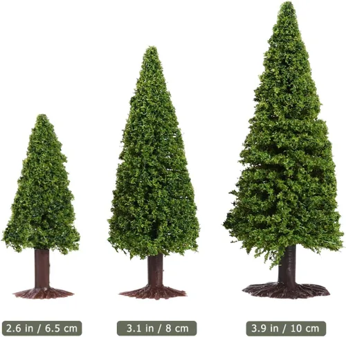 Vista 5 de BESPORTBLE 15 unids árboles modelo miniatura paisaje paisaje cedro mini árbol de Navidad modelo para bricolaje paisaje verde paisaje