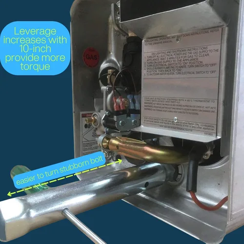 Vista 2 de ONENESS 369 Llave de Tuercas para Vástago de Ánodo y Elemento de Calentador de Agua de RV - 10" Hexagonal Dual de Alta Torsión para Eliminar