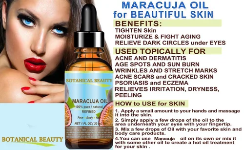 Vista 7 de Botanical Beauty Aceite de maracuja 100% puro y natural prensado en frío sin diluir para cara, piel, cabello, cuerpo, labios, uñas, 1 onza líquida