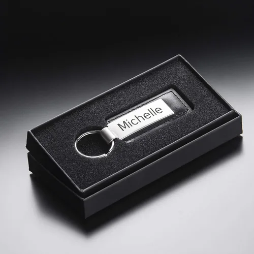 Vista 3 de Personalized Keychains Engraved Metal or Leather Keychain Custom Key Chain for Car Keys Father's Day Gift