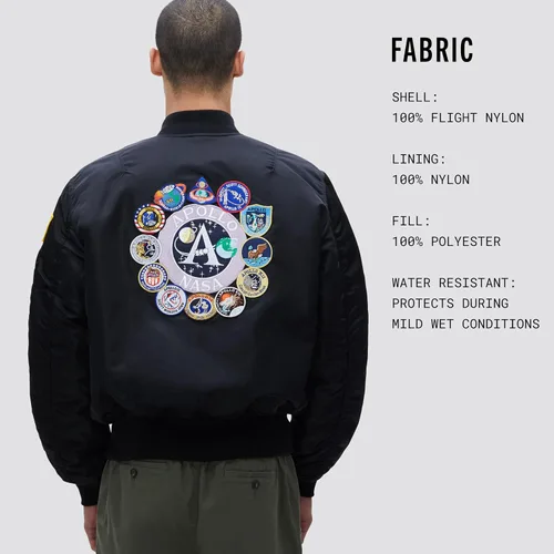 Vista 5 de Alpha Industries, chaqueta Bomber de Apollo MA-1, de hombre