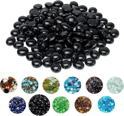 Vista 14 de Skyflame - Cuentas de vidrio de fuego de 10 libras para chimenea y lugar para fogatas, tamaño de 1/2 pulgada, cristal de hielo reflectante