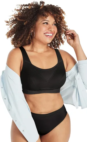 Vista 4 de Playtex Womens Secrets Bounce Control Wirefree Bra, Anchorstrap Moisture Wicking Wireless Bra