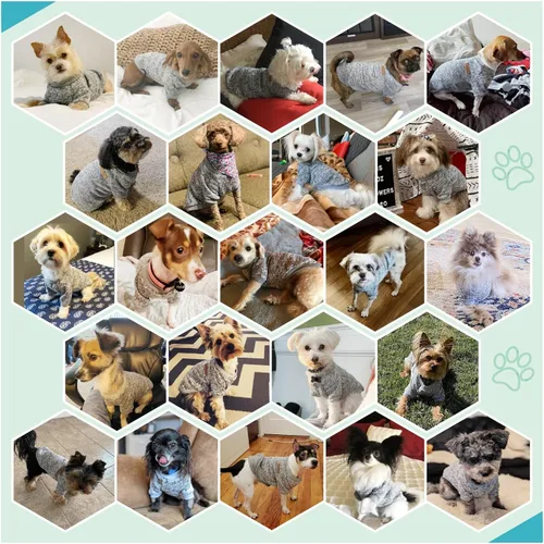 Vista 4 de Jecikelon Ropa para Perros Suéter para Perros Ropa Suave para Cachorros Ropa de Invierno Suéteres para Cachorros Atuendo Cálido para Perros Pequeños