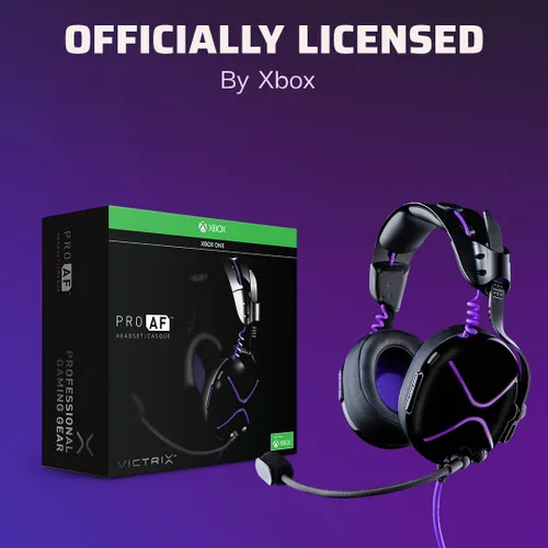 Vista 5 de PDP Victrix Pro AF Wired Professional Esports Gaming Headset with Cooling Xbox Series One, Xbox Series S X, PC, Windows 10 Computer - BlackPurple