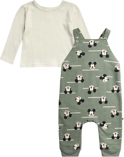 Vista 2 de Disney Conjunto de mono de Mickey Mouse para bebé, 2 piezas, mameluco y camisa de manga larga