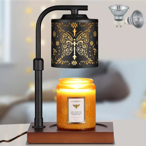 Vista 7 de Mocosa Lámpara Calentadora de Velas con Temporizador y Atenuador, Calentador Eléctrico de Cera para Velas de Tarro, Regalos de Navidad y Cumpleaños