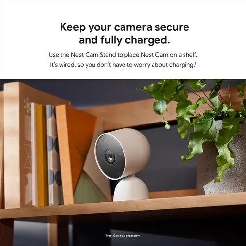 Vista 4 de Google Nest Cam Stand - Soporte de mesa con cable para Nest Cam (batería) solamente - Nieve