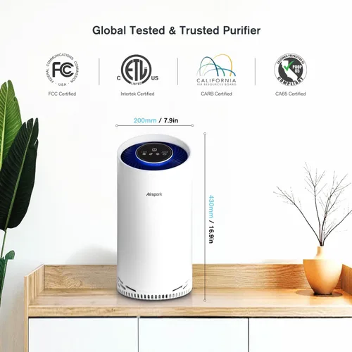 Vista 6 de Purificadores de aire para el hogar, habitación grande, dormitorio de hasta 2400 pies² con HEPA verdadero de 4 etapas. El filtro de aire Airspark