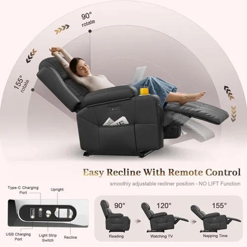 Vista 66 de Sofá de Dos Plazas Reclinable, Sofá Reclinable de Masaje con Gran Capacidad de Peso, Silla de Dos Plazas para RV en Liquidación con Consola, USB