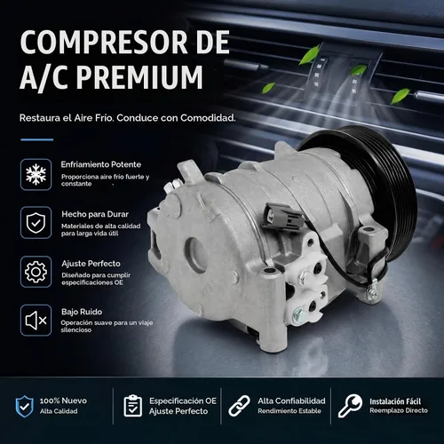 Vista 2 de Compresor de A/C con embrague para 2003 2004 2005 2006 2007 para Honda Accord 4cyl 2.4L, CO 28003C AC compresor de aire y embrague de A/C apto