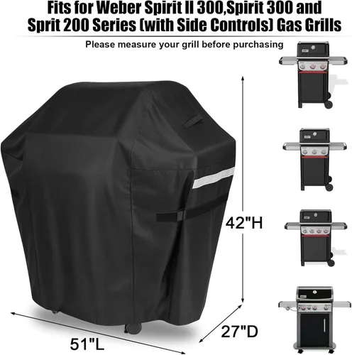 Vista 2 de Cubierta para parrilla de 51 pulgadas - 7139 Cubierta para BBQ para Weber Spirit 300 y Spirit 400 Series, Spirit E310, Spirit II E310 E330, E315