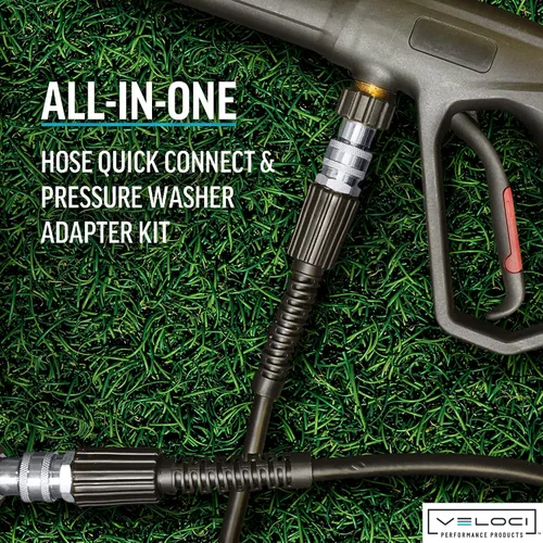 Vista 5 de MTM Hydro Kit adaptador de manguera de 7 piezas para lavadora a presión de acero inoxidable para uso con cañones de espuma, lavadoras a presión