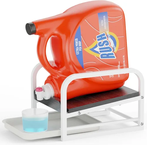 Vista 12 de Soporte para Detergente de Ropa Líquido, Soporte para Detergente de Ropa, Soporte para Detergente Líquido con Bandeja para Goteo