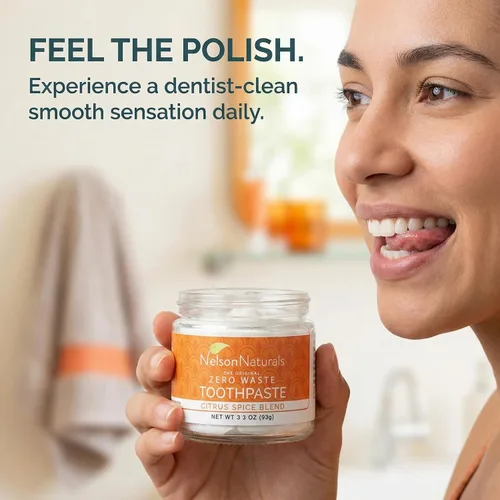 Vista 2 de Nelson Naturals Mezcla de especias cítricas sin flúor Pasta de dientes 3.3 oz
