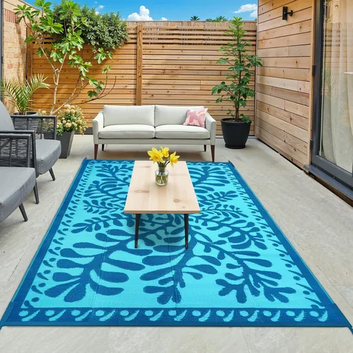 Vista 21 de Anidaroel Alfombra de área para exteriores para patio, 4 x 6 pies, impermeable, reversible, alfombra de paja de plástico para exteriores, alfombra