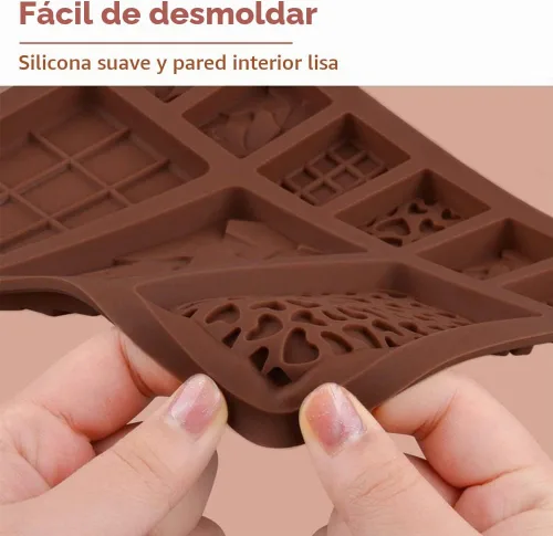 Vista 6 de 4 moldes de chocolate Break Apart, bandeja de dulces de 9 cavidades