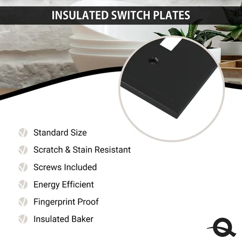 Vista 3 de Cubiertas de interruptor de luz, placas aisladas de pared de palanca única para enchufes eléctricos, placas de interruptor único de 1 banda