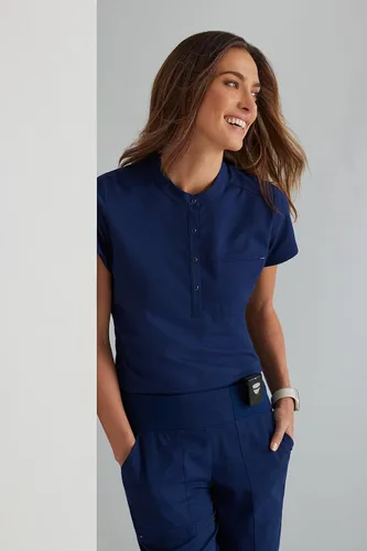 Vista 8 de BARCO Grey's Anatomy Spandex Stretch Direct - Camiseta médica para mujer, cuello a presión